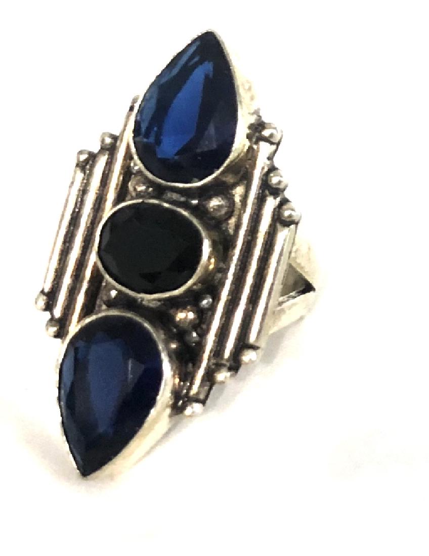 GORGEOUS ART DECO DEEP BLUE QUARTZ COCKTAIL RING (1 of 1)