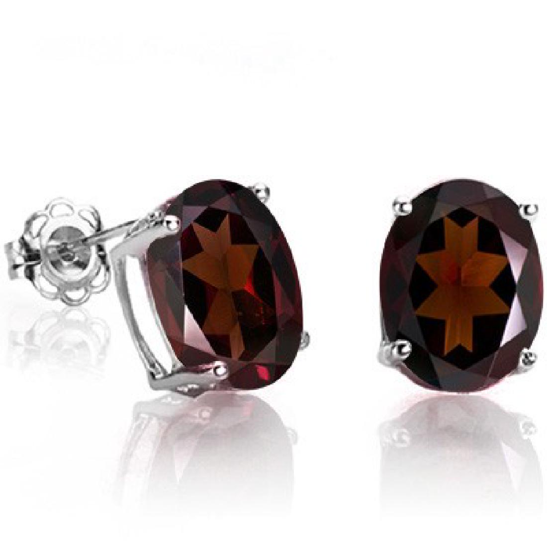 CLASSIC 1CT OVAL CUT DEEP RED GARNET EARRINGS (1 of 1)