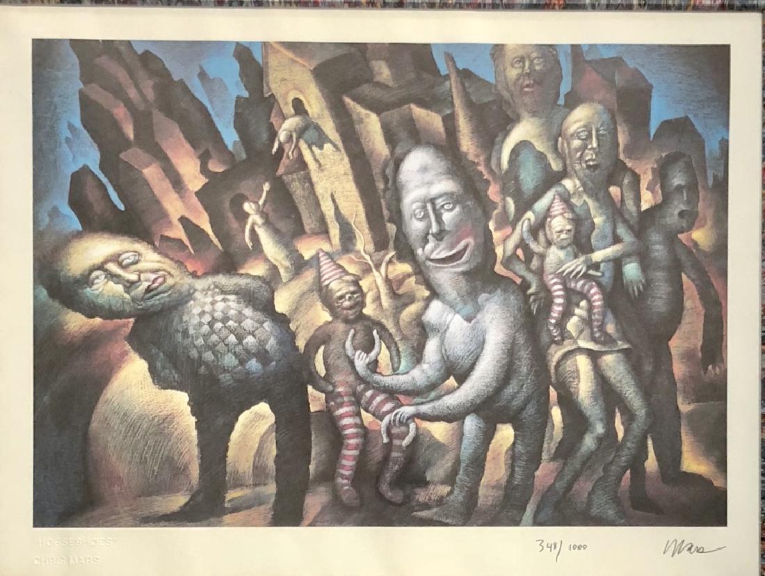 SIGNED #348/1000 CHRIS MARS "HORSESHOES" LITHO (1 of 3)