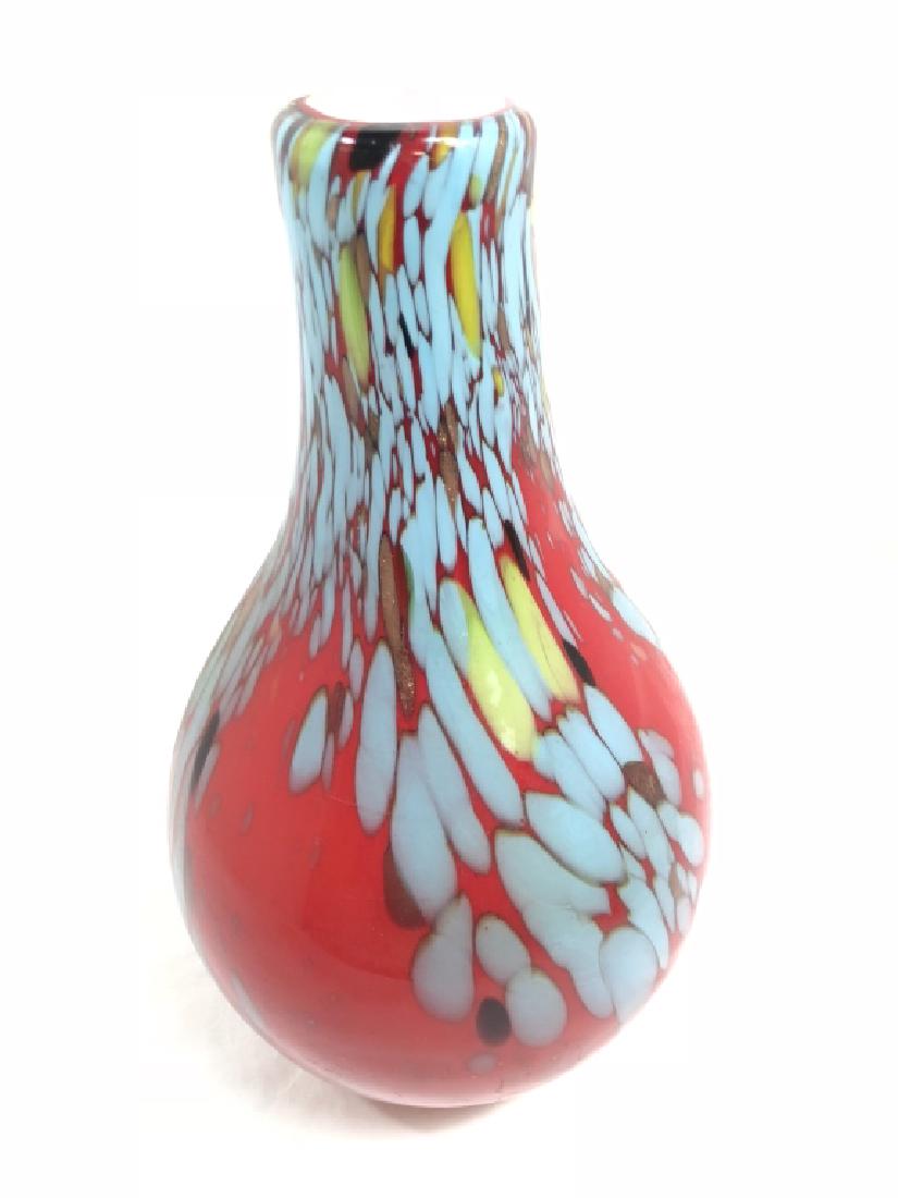 FABULOUS GOLD SPOT MURANO BRIGHT RED GALLERY VASE (1 of 1)