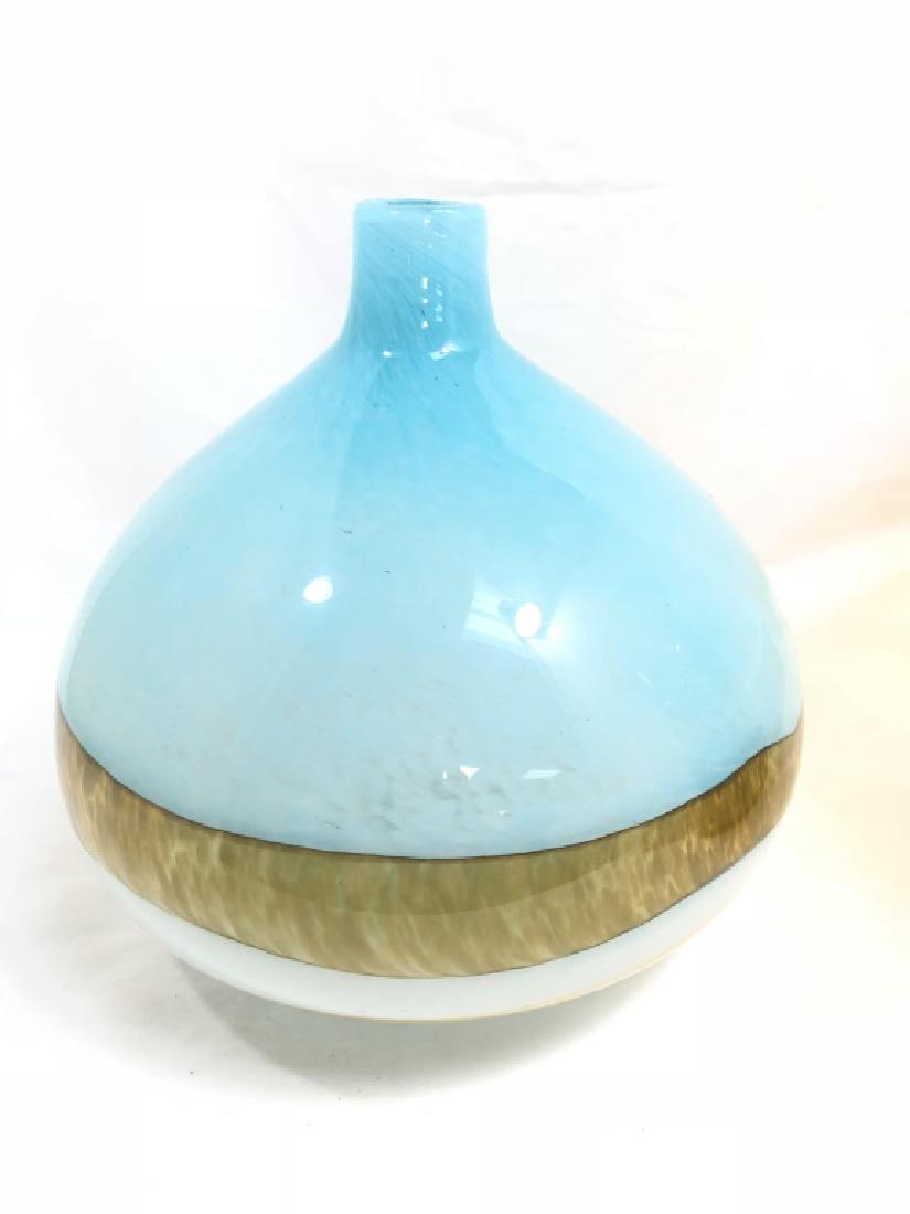 SPELNDID MURANO LIGHT BLUE DECO GALLERY VASE (1 of 1)