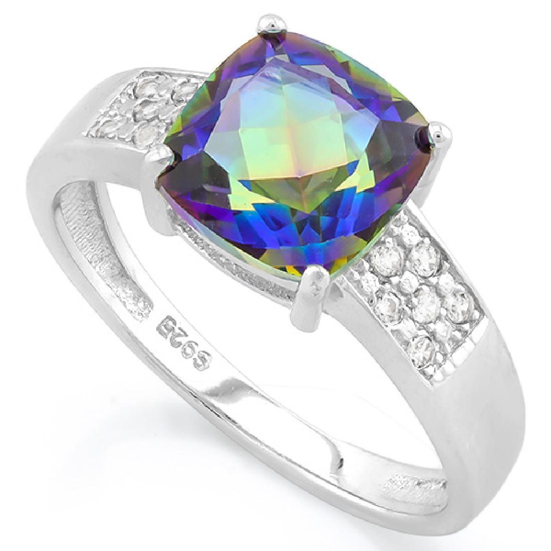ELEGANT RADIANT CUT OCEAN MYSTIC TOPAZ 1CT RING (1 of 1)