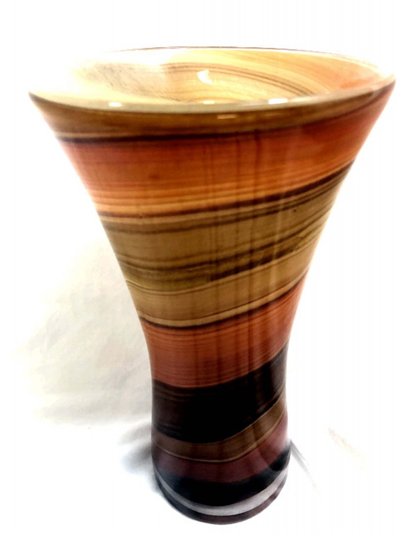 GORGEOUS MURANO ORANGE SWIRL GLASS VASE (1 of 1)