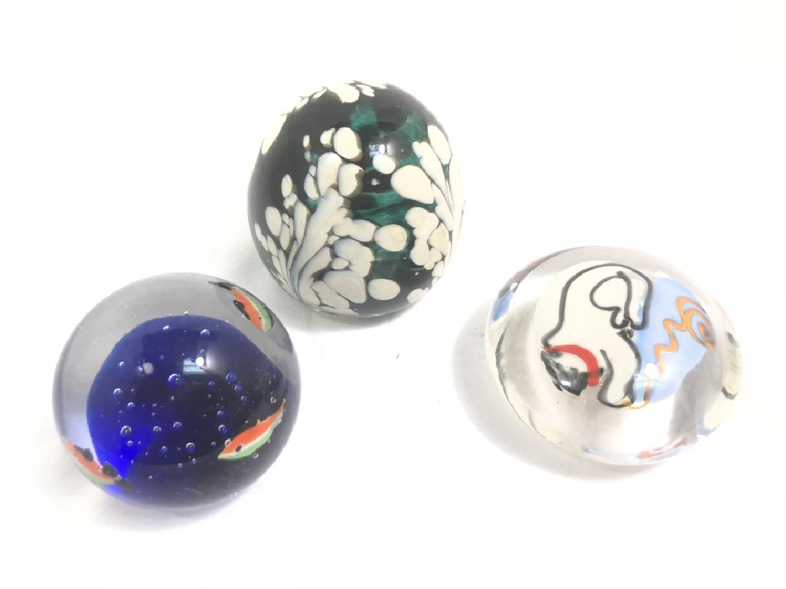 LOT OF 3 MURANO 3D GLASS PAPERWEIGHTS (1 of 1)