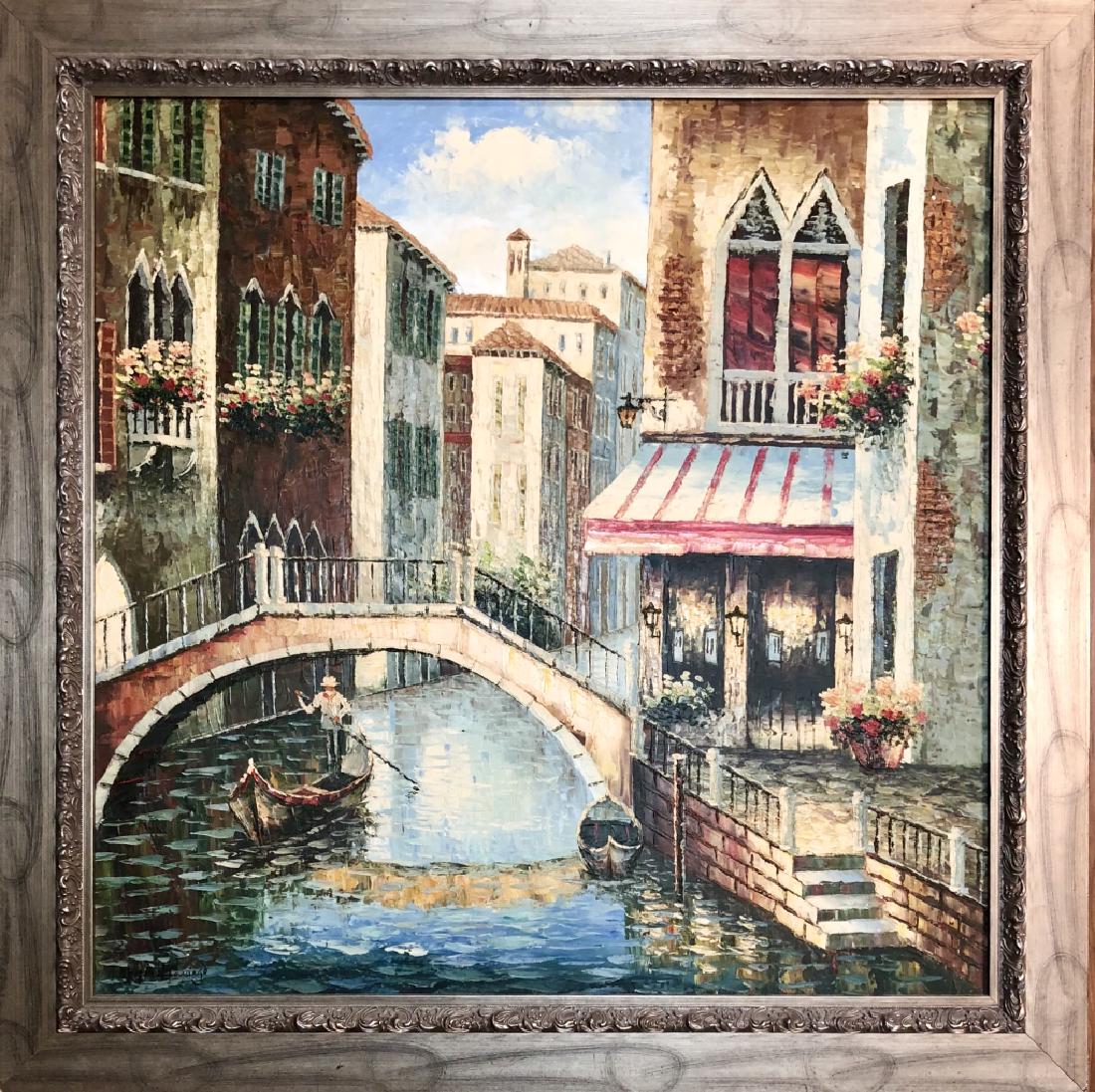 RAFAEL MANIAGO OIL ON CANVAS CITYSCAPE (1 of 3)