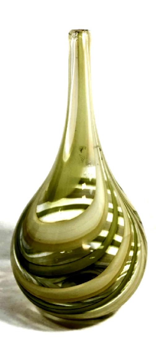 SPELNDID MURANO PULLED GREEN LINES DECO VASE (1 of 1)