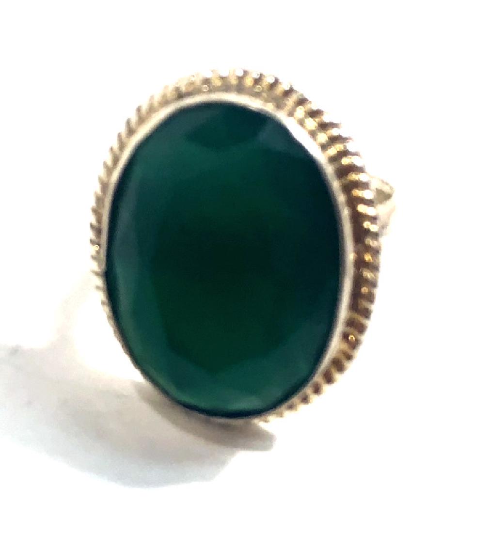 HUGE 8CT FACETED GREEN JADE OVAL GEMSTONE RING (1 of 1)