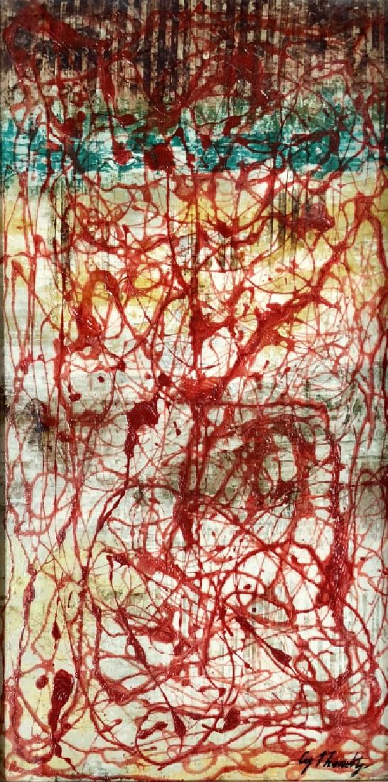 CY TWOMBLY ABSTRACT MIXED MEDIA WORK V$18,000 (1 of 2)