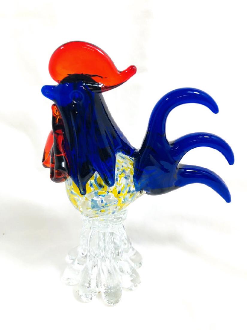 BEAUTIFUL SMALL MURANO GLASS ROOSTER SCULPTURE (1 of 1)