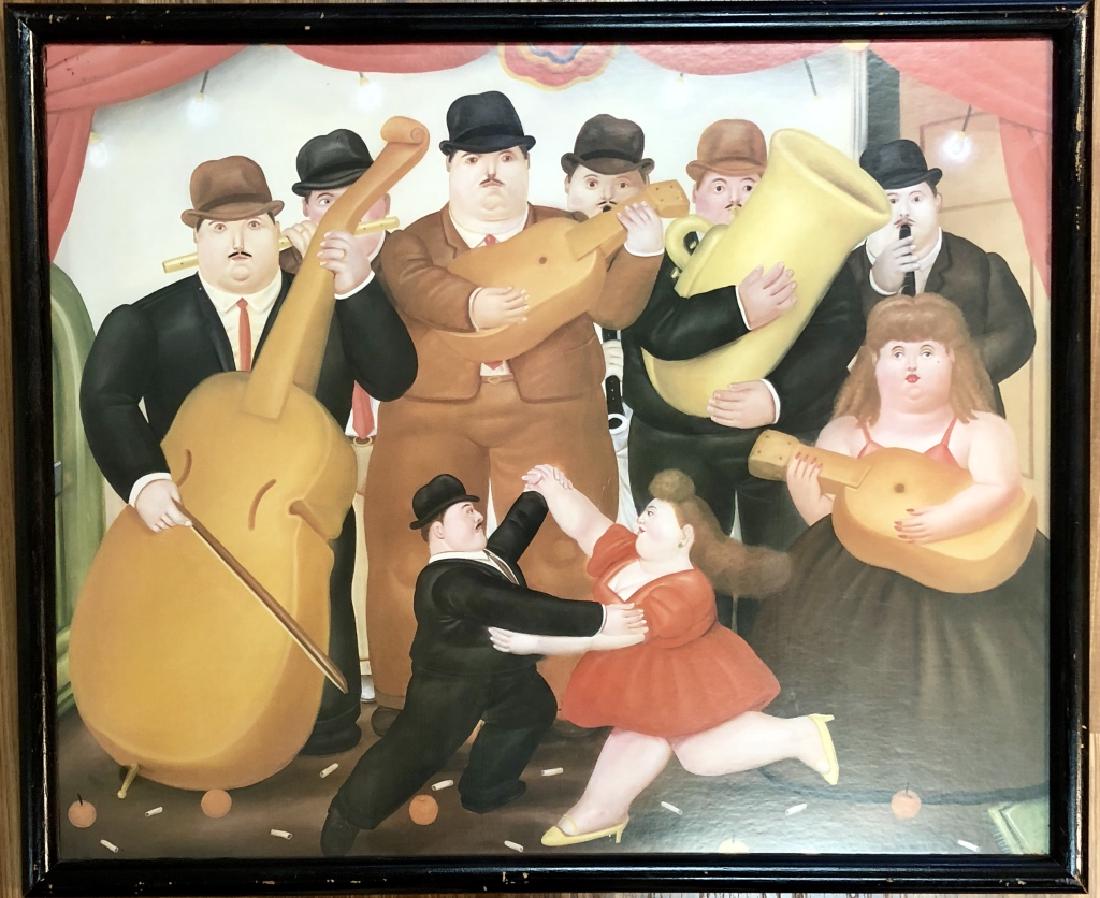 VINTAGE FRAMED FERNANDO BOTERO PRINT: 35"WX30"H GOOD CONDITION