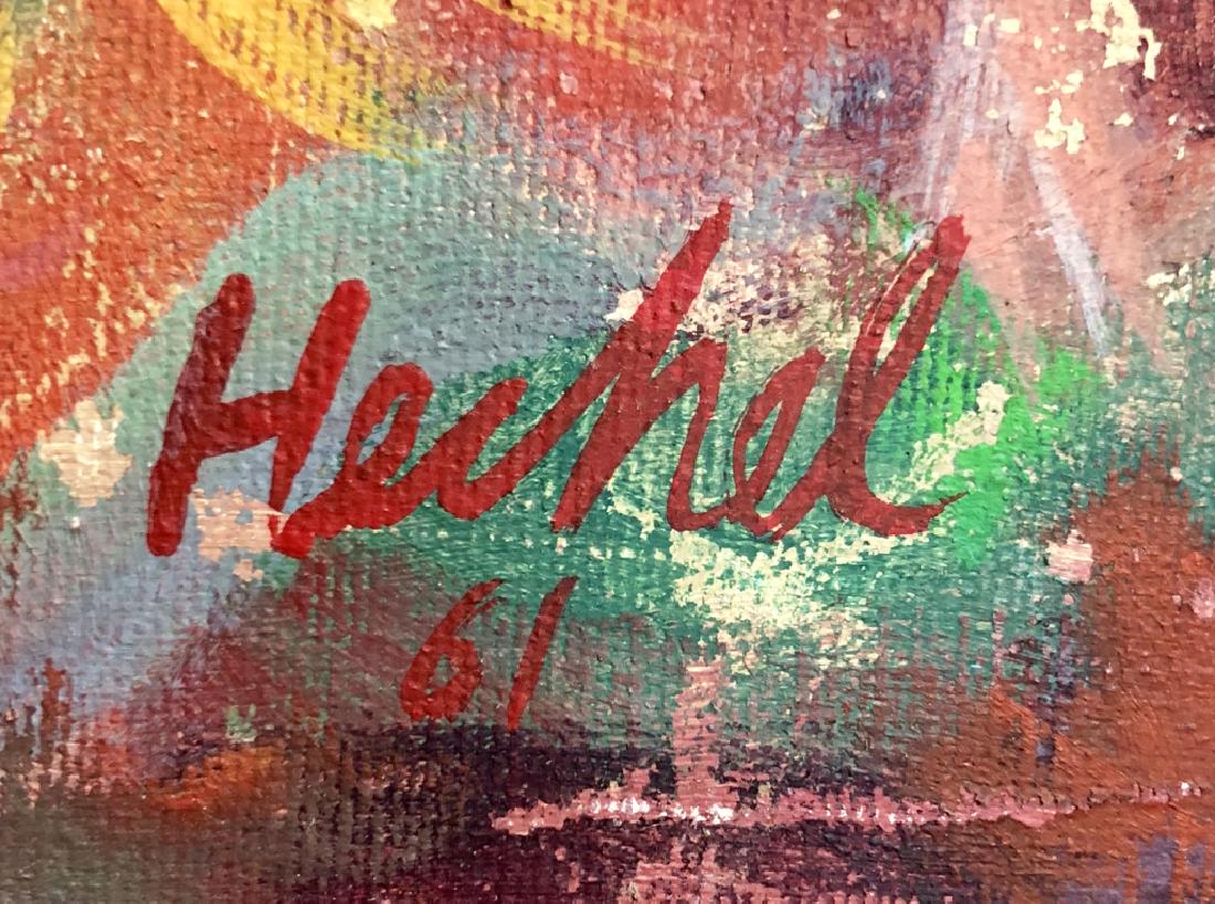 SIGNED "HECHEL" OIL ON CANVAS WORK: MEASUREMENTS: The piece is 20.5 inches high and 24.5 inches wide. SIGNED BY: "Hechel"