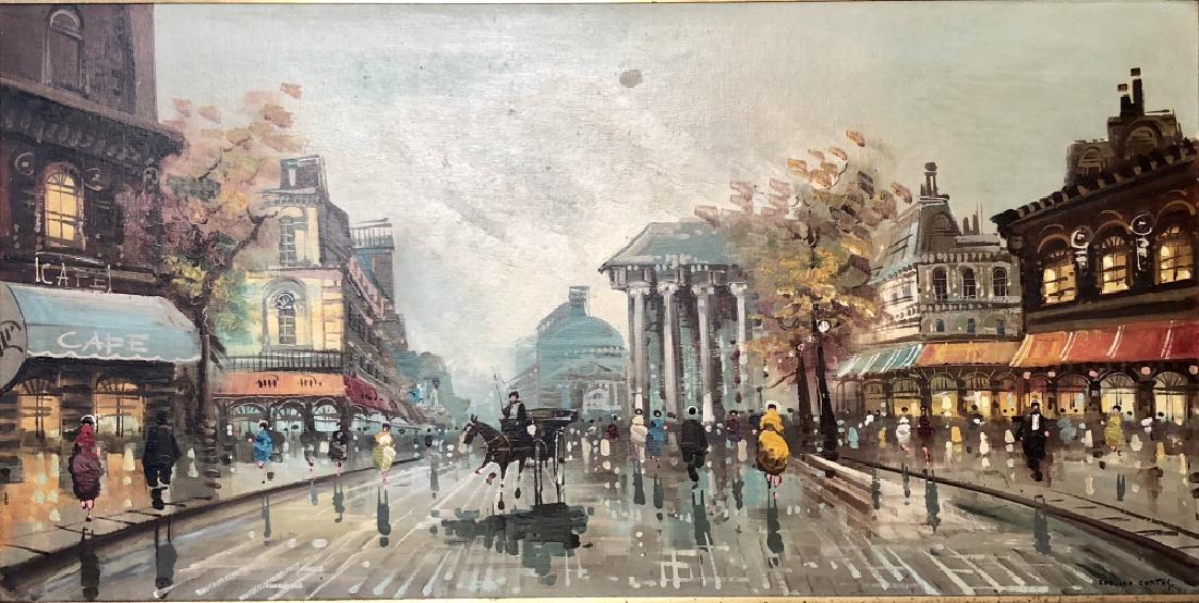 EDOUARD CORTES OIL ON BOARD WORK V$3,200: MEASUREMENTS: The piece is 31 inches high and 54 inches wide. SIGNED BY: Edouard Cortes.