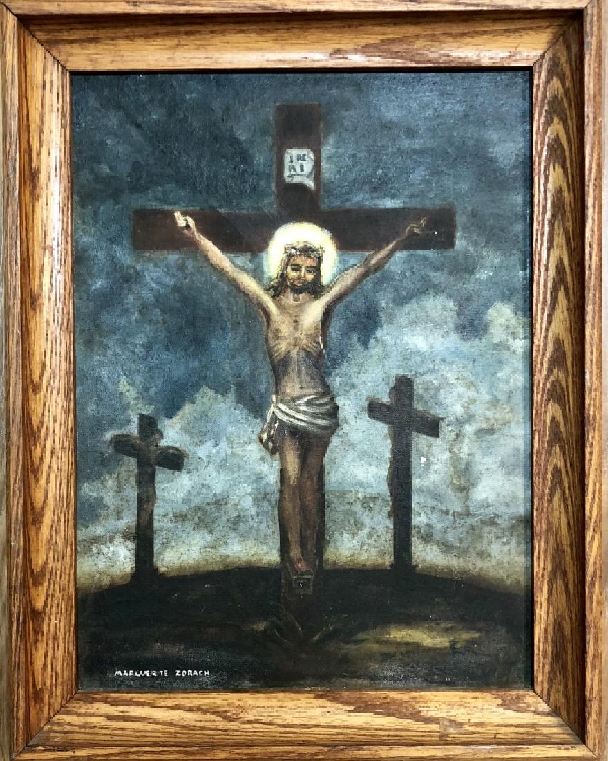 MARGUERITE ZORACH RELIGIOUS OIL ON BOARD V$4,500 (1 of 3)