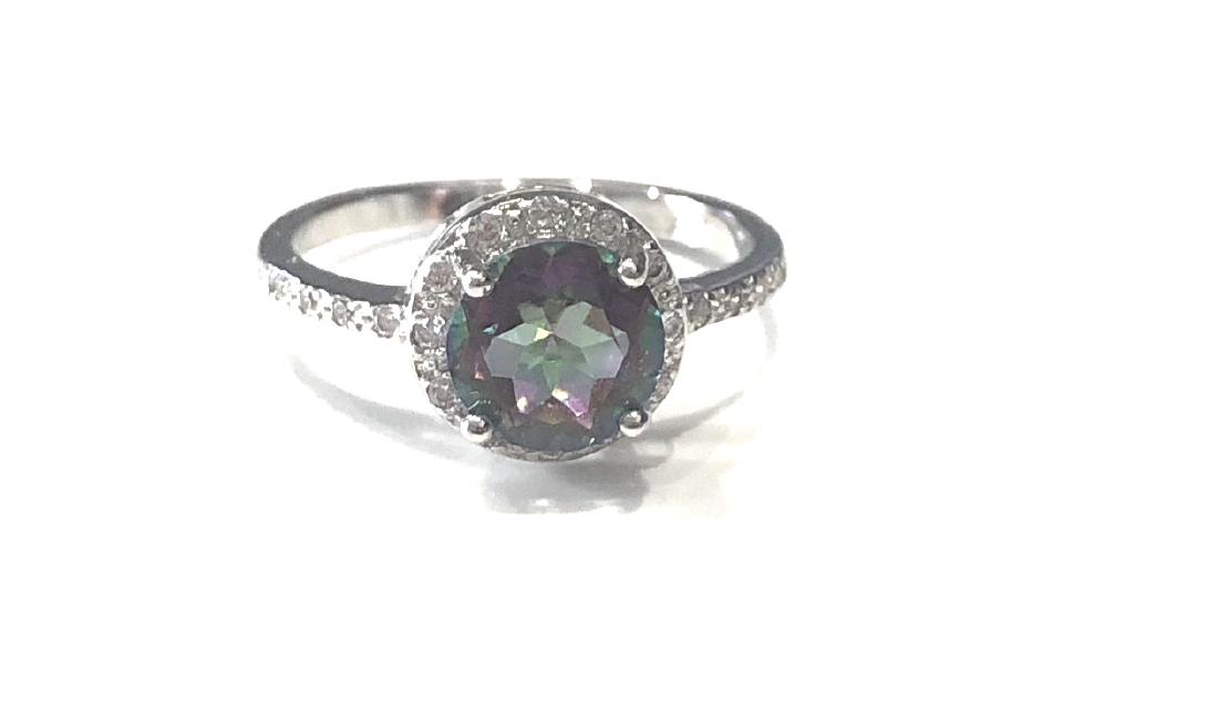 RAISED SET LOVELY 1CT ROUND MYSTIC TOPAZ RING (1 of 1)