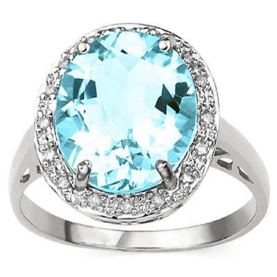 BRIGHT 4CT BABY BLUE TOPAZ RAISED SET STERLING RING (1 of 1)