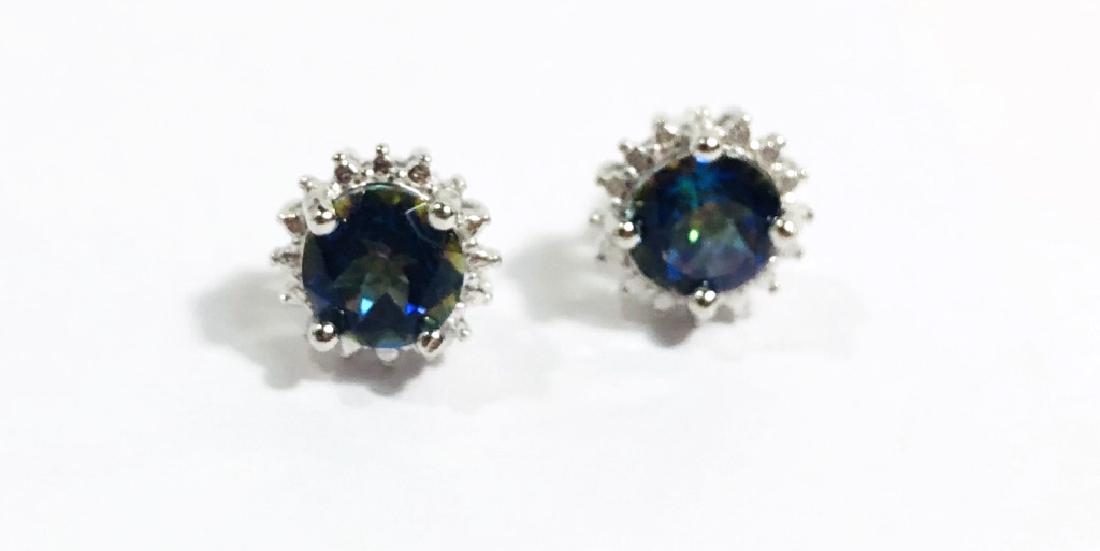 CUTE ROUND 1CT SOLITAIRE MYSTIC TOPAZ EARRINGS (1 of 1)