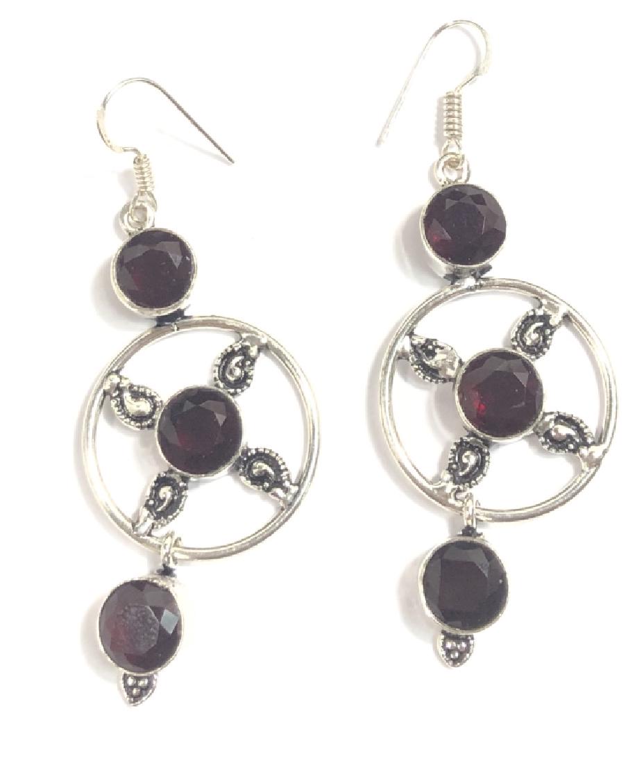 STUNNING HANDMADE MOZAMBIQUE GARNET DROP EARRINGS (1 of 1)