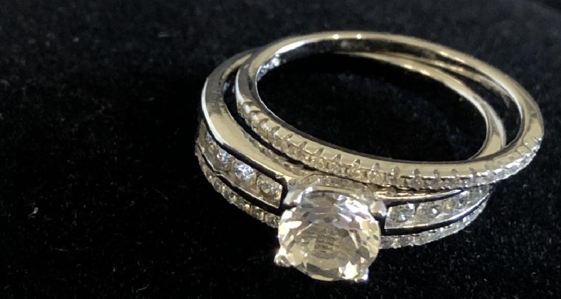 GLAM TRIPLE SET 3CT WHITE TOPAZ STERLING RING (1 of 1)