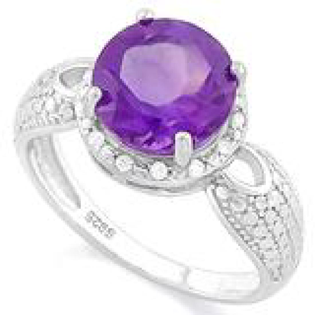 ELITE 2CT ROUND SET LAVENDAR AMETHYST ESTATE RING (1 of 1)