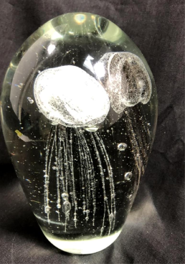 RARE MURANO GLASS DOUBLE BLACK/WHITE JELLYFISH (1 of 1)