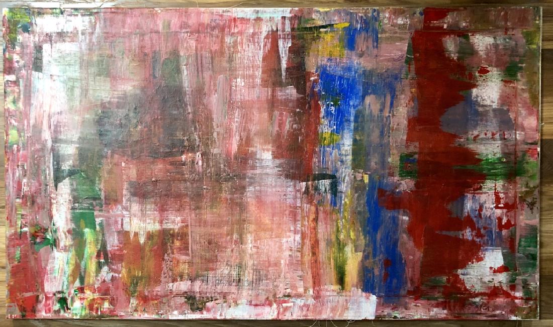 GERARD RICHTER ACRYLIC ON CANVAS V$23,000: MEASUREMENTS: The piece is 47 inches high and 28 inches wide. In the style of::Gerhard Richter. TYPE OF SIGNATURE: Acrylic in the bottom right corner/MINT CONDITION Please note: This work is being sol