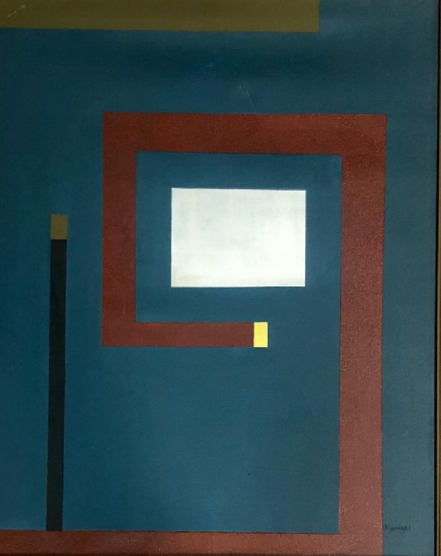 BRUNO MUNARI ACRYLIC ON CANVAS V$8,000: MEASUREMENTS: The piece is 36 inches high and 30 inches wide. In the style of: Munari. TYPE OF SIGNATURE: Acrylic on the bottom right corner/MINT CONDITION Please note: This work is being sold "In the
