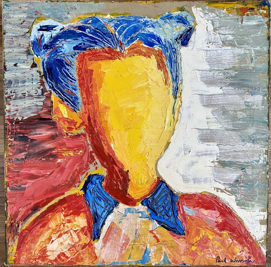 PAUL JOHN WONNNER FIGURATIVE OIL ON CANVAS V$4,500: MINT CONDITION, NO FRAME/MEASUREMENTS: The composition is 24 inches high and 24 inches wide. Paul John Wonner was an American artist best known for his still-life paintings done in an abstract express