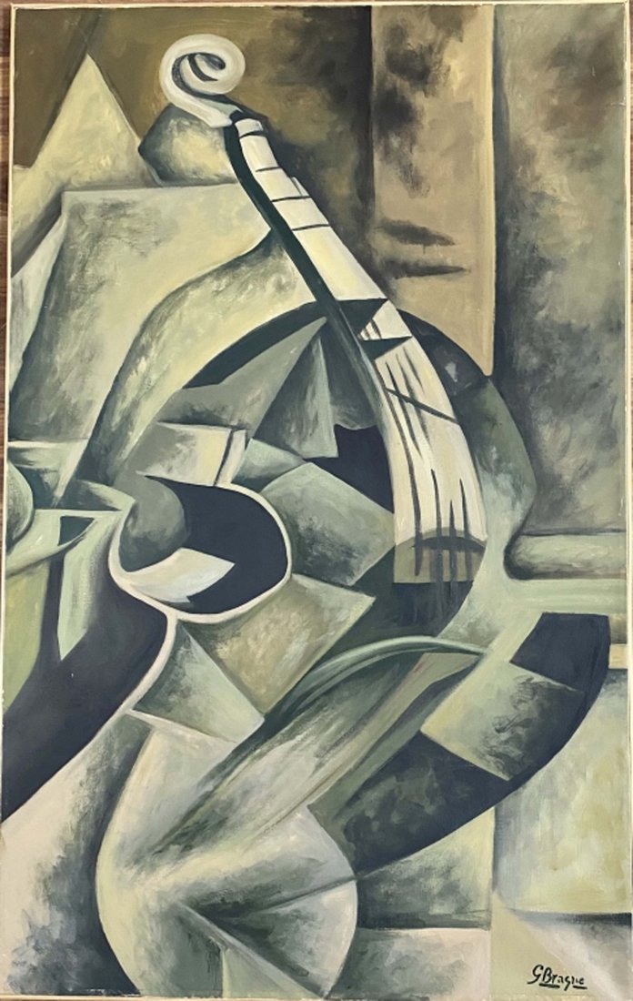 GEORGES BRAQUE OIL ON CANVAS V$8,000: MINT CONDITION/MEASUREMENTS: The composition is 48 inches high and 30 inches wide. Georges Braque was a major 20th-century French painter, collagist, draughtsman, printmaker and sculptor. His most imp