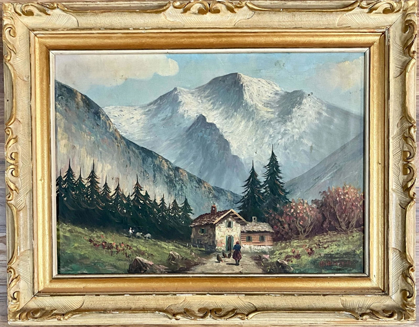 ALBERT BIERSTADT OIL ON CANVAS LANDSCAPE V$3,500: GOOD CONDITION/MEASUREMENTS: The composition is 19 inches high and 27 inches wide. Albert Bierstadt was a German-American painter best known for his lavish, sweeping landscapes of the American West. H