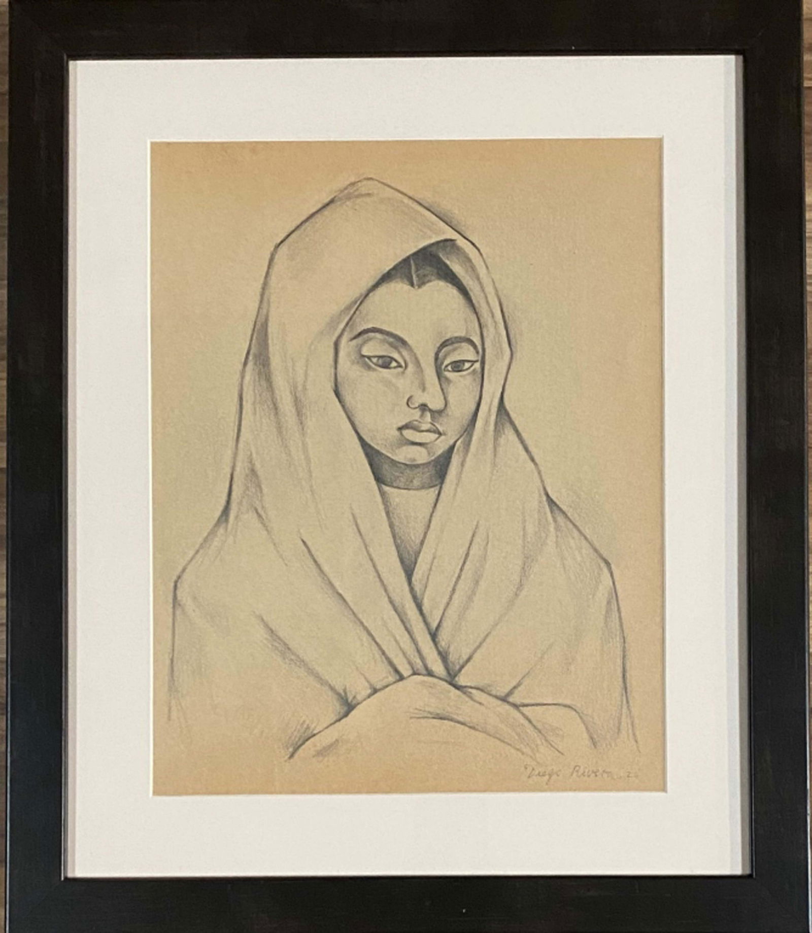 DIEGO RIVERA FIGURATIVE PASTEL ON PAPER V$2,500: MINT CONDITION/MEASUREMENTS: The composition is 13.5 inches high and 11 inches wide. Diego María de la Concepción Juan Nepomuceno Estanislao de la Rivera y Barrientos Acosta y Rodríguez, known as D