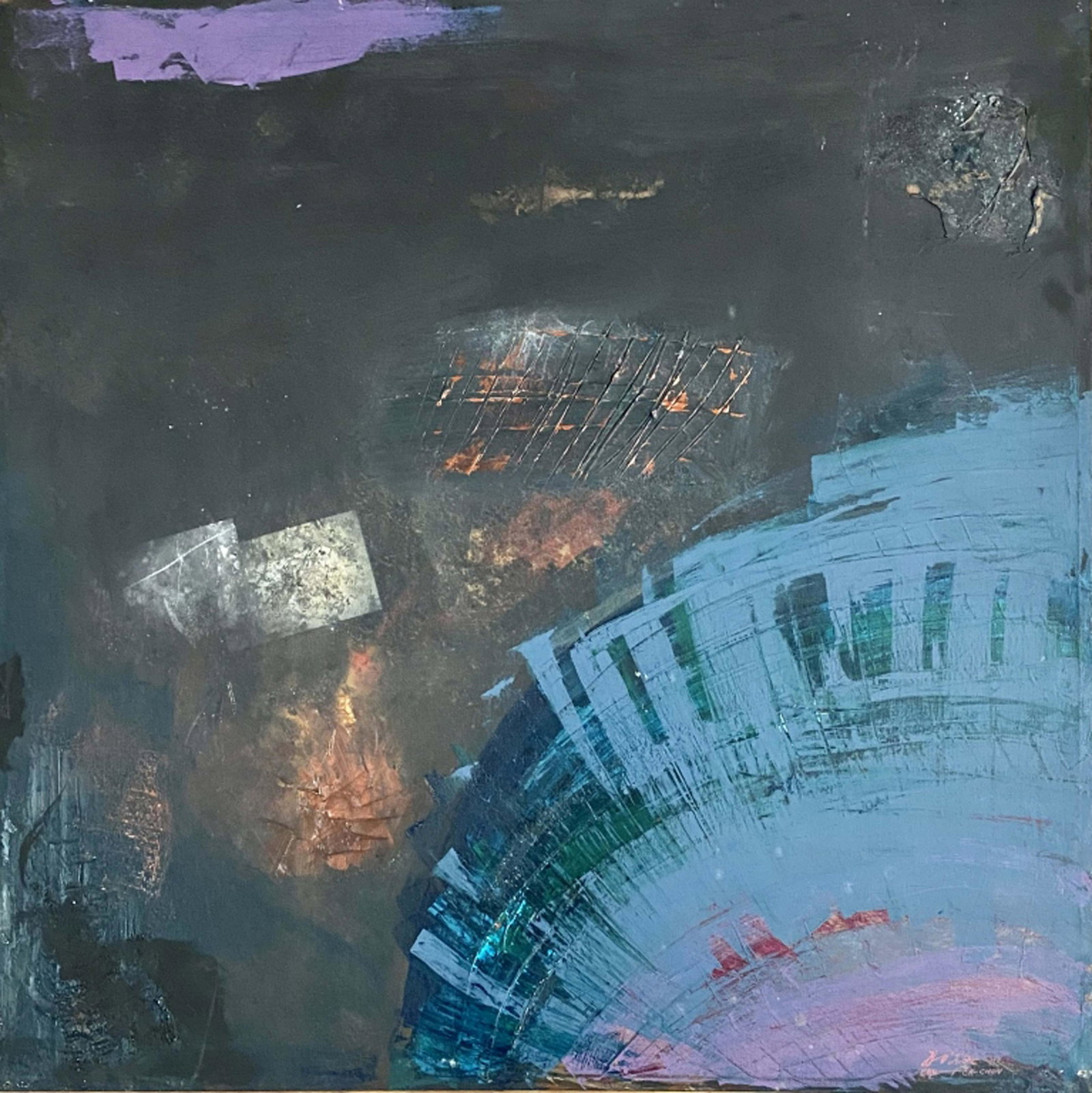 CHU TEH CHUN ABSTRACT OIL ON CANVAS V$17,000: MINT CONDITION, NO FRAME/MEASUREMENTS: The piece is 36 inches high and 36 inches wide.in the style of/no documentation