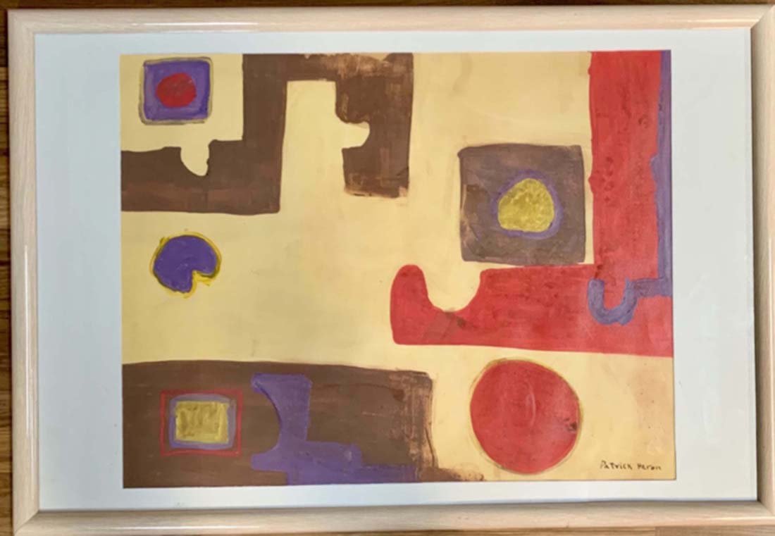 PATRICK HERON ACRYLIC ON PAPER ABSTRACT V$10,000: MEASUREMENTS:The piece is 26 inches high and 38inches wide.SIGNED:Patrick Heron.TYPE OF SIGNATURE:Acrylic in the bottom right corner/MINT CONDITIONwas a British abstract and figurative artist, critic,