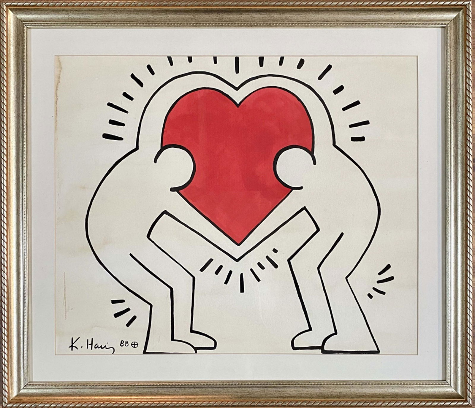 KEITH HARING ABSTRACT SERIGRPAH/PAPER V$4,000: MINT CONDITION/MEASUREMENTS: The composition is 16 inches high and 19 inches wide. SIGNED: K. Haring. Keith Allen Haring was an American artist whose pop art and graffiti-like work grew out of the New