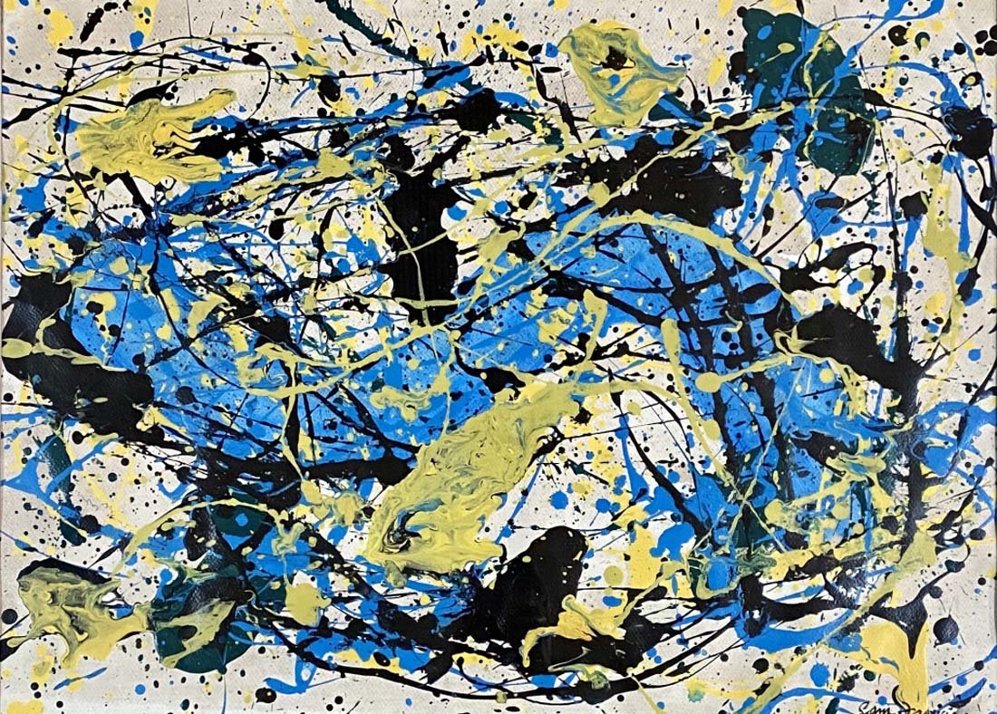 SAM FRANCIS ACRYLIC ON PAPER ABSTRACT V$8,000: MINT CONDITION/MEASUREMENTS: The composition is 21 inches high and 29 inches wide. SIGNED: Sam Francis. Francis was initially influenced by the work of abstract expressionists such as Mark Rothko, Ars