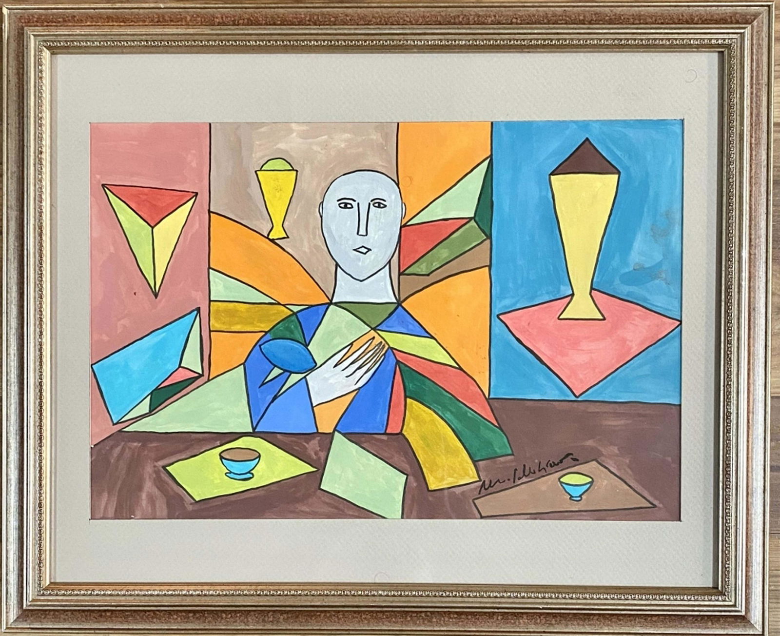 MIMMO PALADINO FIGURATIVE WATERCOLOR/PAPER V$10,000: MINT CONDITION/MEASUREMENTS: The composition is 11 inches high and 17 inches wide. SIGNED: Mimmo Paladino. Mimmo Paladino (born Paduli, 18 December 1948) is an Italian sculptor, painter and printmaker