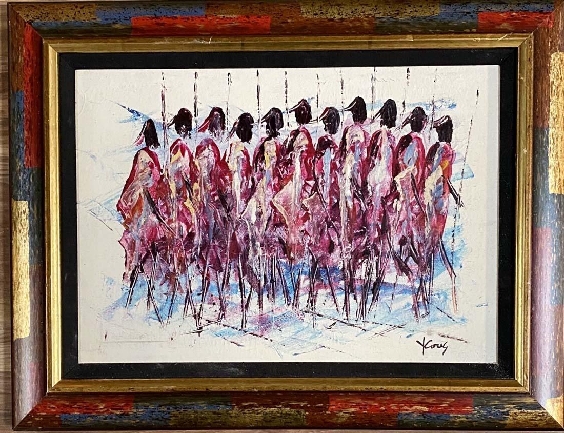 PURVIS YOUNG ABSTRACT OIL ON CANVAS: "IN THE STYLE OF"/ "MINT CONDITION/MEASUREMENTS: The composition is 12 inches high and 17 inches wide/Private collection, Liveauctioneers policy requires to state "in the style of", no documentation. 