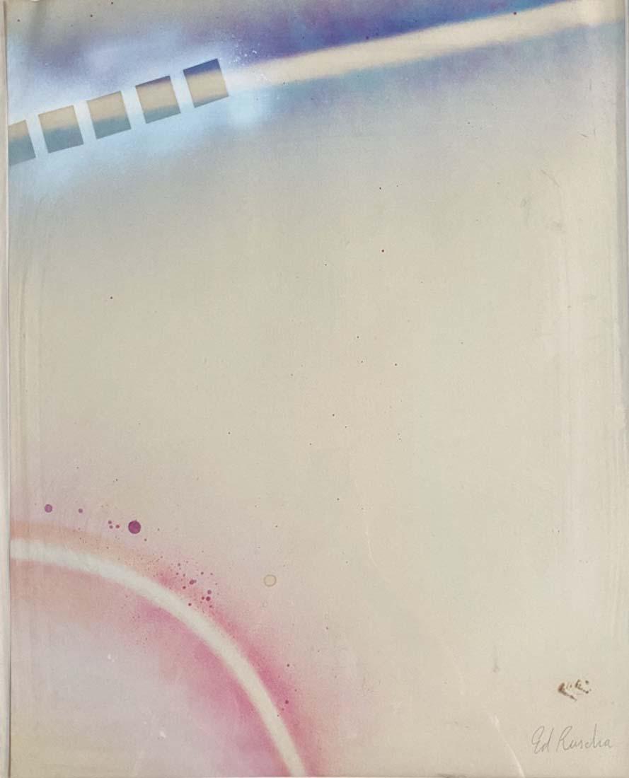 ED RUSCHA SERIGRAPH ON PAPER V$3,500: MINT CONDITION/MEASUREMENTS: The composition is 29 inches high and 23 inches wide/Edward Joseph Ruscha IV is an American artist associated with the pop art movement. He has worked in the media of pain