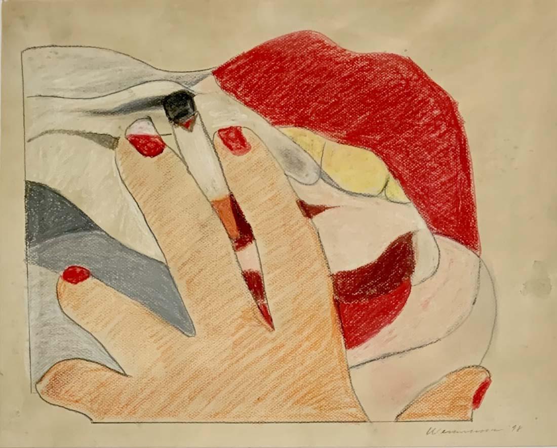 TOM WESSELMANN OIL PASTEL ON PAPER V$32,000: MEASUREMENTS: The piece is 24 inches high and 36 inches wide/Thomas K. Wesselmann (February 23, 1931 â€“ December 17, 2004) was an American artist associated with the Pop Art movement who worked