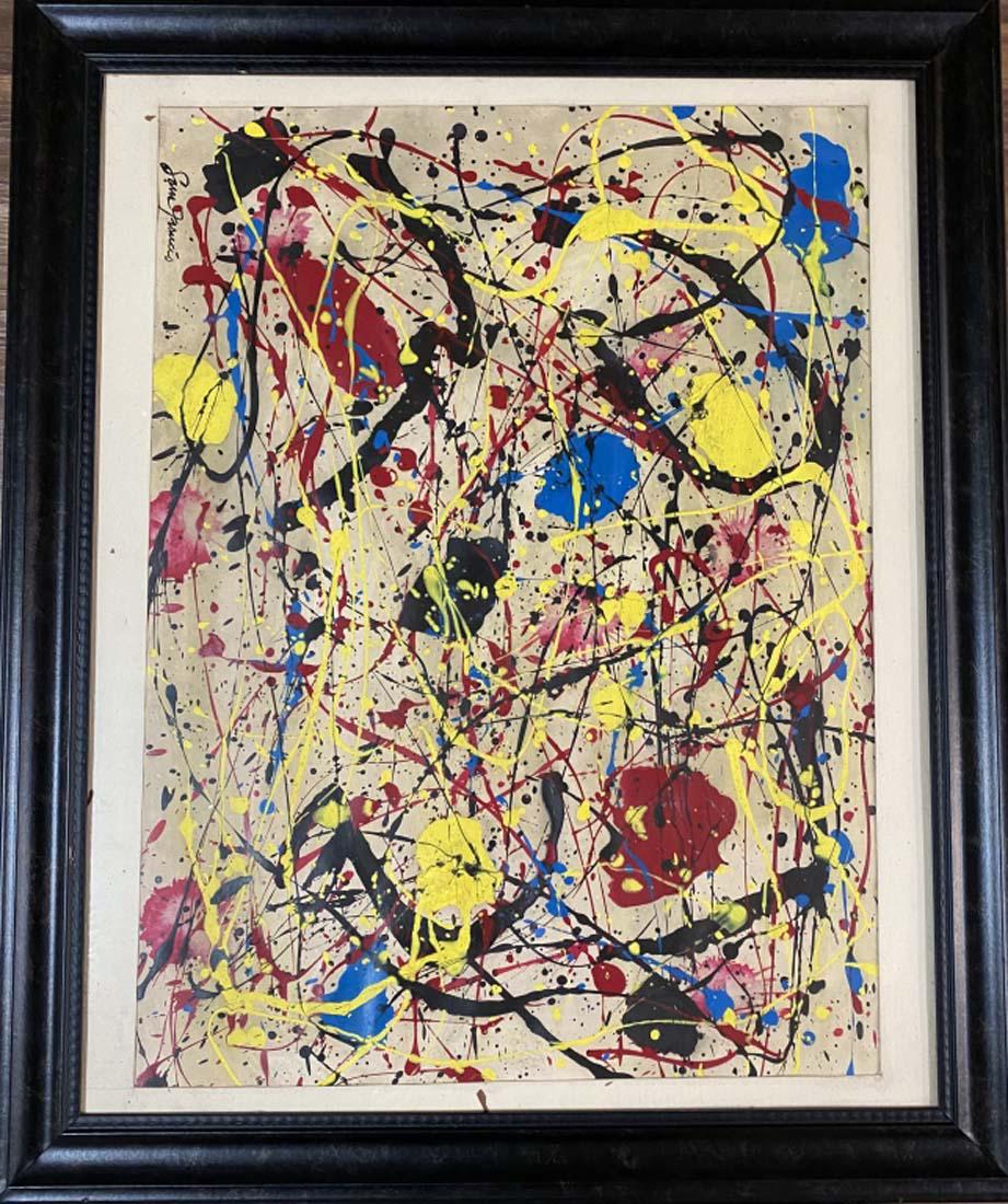 SAM FRANCIS ABSTRACT ACRYLIC ON PAPER V$12,000: MINT CONDITION/MEASUREMENTS: The composition is 22 inches high and 29 inches wide./Sam Francis (1923 - 1994) occupies a prominent position in post-war American painting./Private collection, Liveauctio