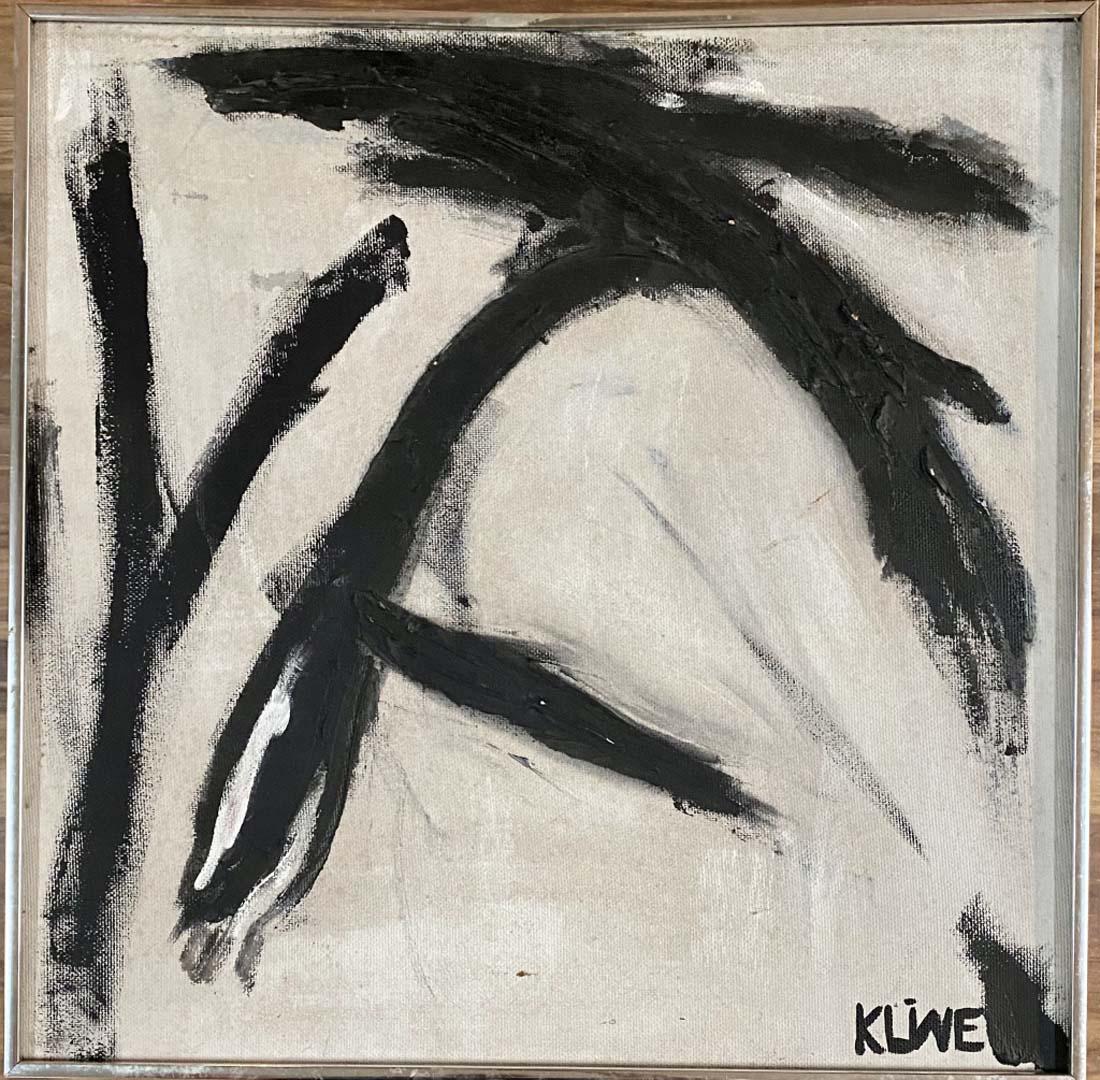 FRANZ KLINE MONOCHROMATIC OIL ON BOARD V$8,000: MINT CONDITION/MEASUREMENTS: The composition is 24 inches high and 24 inches wide./Franz Kline was an American painter. He is associated with the Abstract Expressionist movement of the 1940s and 1950s
