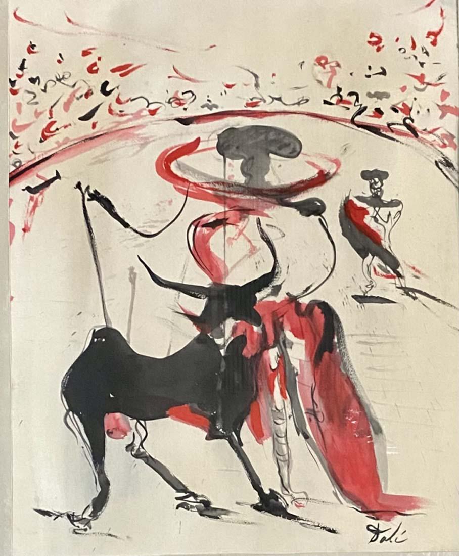 SALVADOR DALI FIGURATIVE WATERCOLOR/PAPER V$10,000: MINT CONDITION/MEASUREMENTS: The composition is 25 inches high and 21 inches wide/Salvador Domingo Felipe Jacinto DalÃ­ i DomÃ¨nech, 1st Marquess of DalÃ­ de PÃºbol was a Spanish surrealist ar