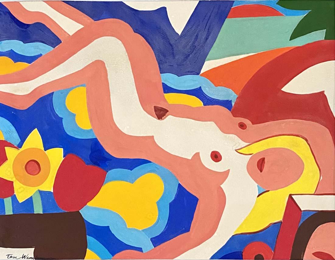 TOM WESSELMANN FIGURATIVE MIXED MEDIA ON PAPER V$25,000: GOOD CONDITION, NO GLASS IN FRAME/Measurements: 31"l by 25"h with the frame/ Thomas K. Wesselmann was an American artist associated with the Pop Art movement who worked in painting, collage and sculpt