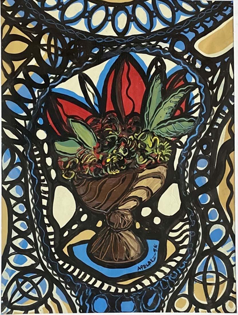 AMELIA PALEAZ MIXED MEDIA ABSTRACT/PAPER V$6,000: MINT CONDITION/MEASUREMENTS: The piece is 34 inches high and 29 inches wide./Amelia PelÃ¡ez del Casal was an important Cuban painter of the Avant-garde generation/Private collection, Liveauctioneers