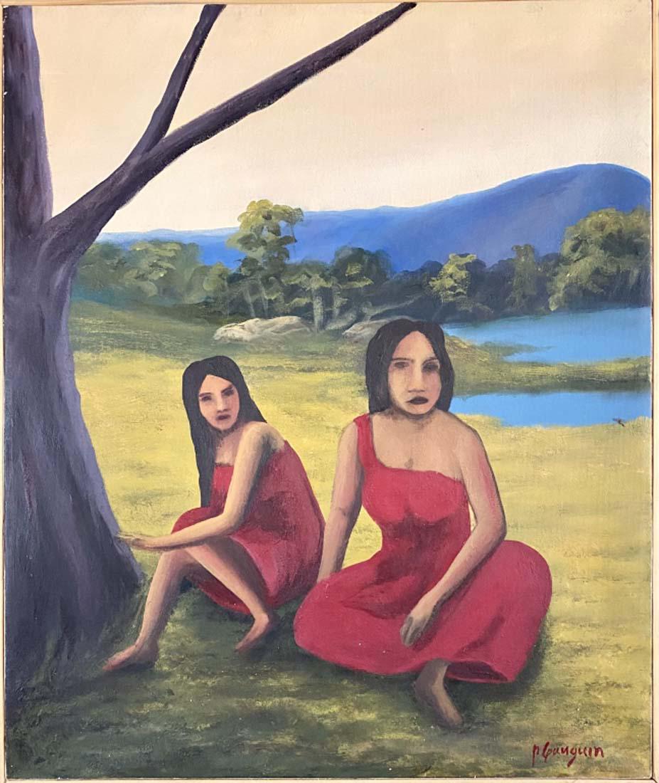 PAUL GAUGIN FIGURATIVE OIL ON CANVAS WORK V$16,000: MINT CONDITION/MEASUREMENTS: The composition is 24 inches high and 20 inches wide./EugÃ¨ne Henri Paul Gauguin was a French Post-Impressionist artist. Unappreciated until after his death, Gauguin is 
