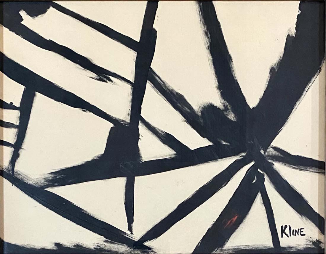 FRANZ KLINE OIL ON PAPER UNTITLED V$5,000: MINT CONDITION/MEASUREMENTS: The Private collection, Liveauctioneers policy requires to state "in the style of", no documentation. We offer a 30day money back guarantee if you are not satisfied with y