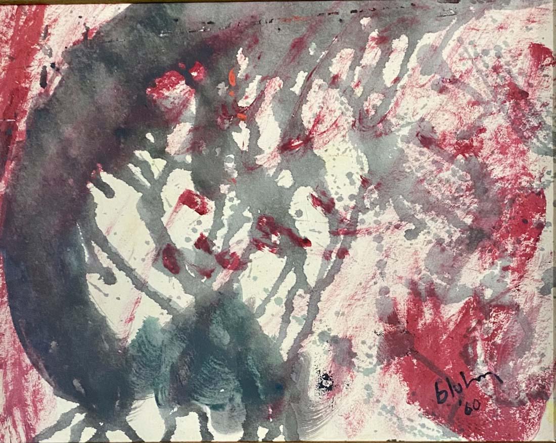 NORMAN BLUHM WATERCOLOR ABSTRACT/PAPER V$7,000: MINT CONDITION/MEASUREMENTS: The composition is 10 inches high and 14 inches wide./Norman Bluhm, was an American painter classified as an abstract expressionist, and as an action painter/Private colle