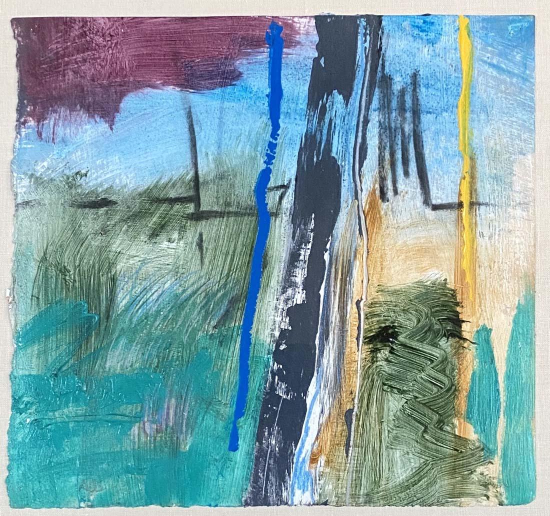 ALLISON STEWART MIXED MEDIA ON PAPER: 12"X12" MINT CONDITION