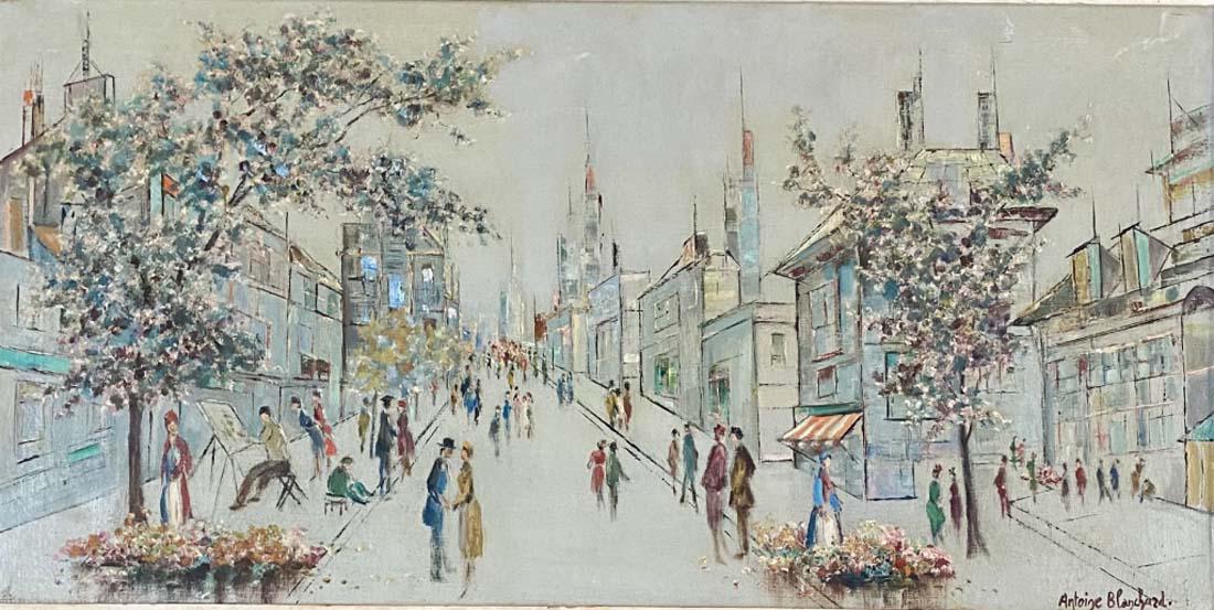ANTOINE BLANCHARD OIL/CANVAS IMPRESSIONIST V$5,000: GOOD CONDITION, SHOWS AGE/MEASUREMENTS: The composition is 19 inches high and 35 inches wide/"in the style of" Antoine Blanchard is the pseudonym under which the French painter Marcel Masson painted h