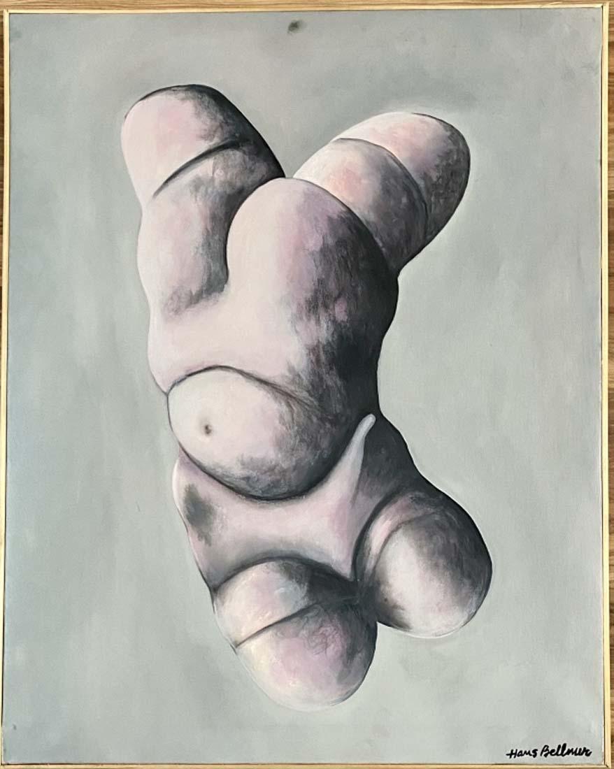 HANS BELLMER MIXED MEDIA ON CANVAS V$21,000: MINT CONDITION/The composition is 32 inches high and 28 inches wide."in the style of"/Hans Bellmer was a German artist, best known for the life-sized pubescent female dolls he produced in the mid-1930
