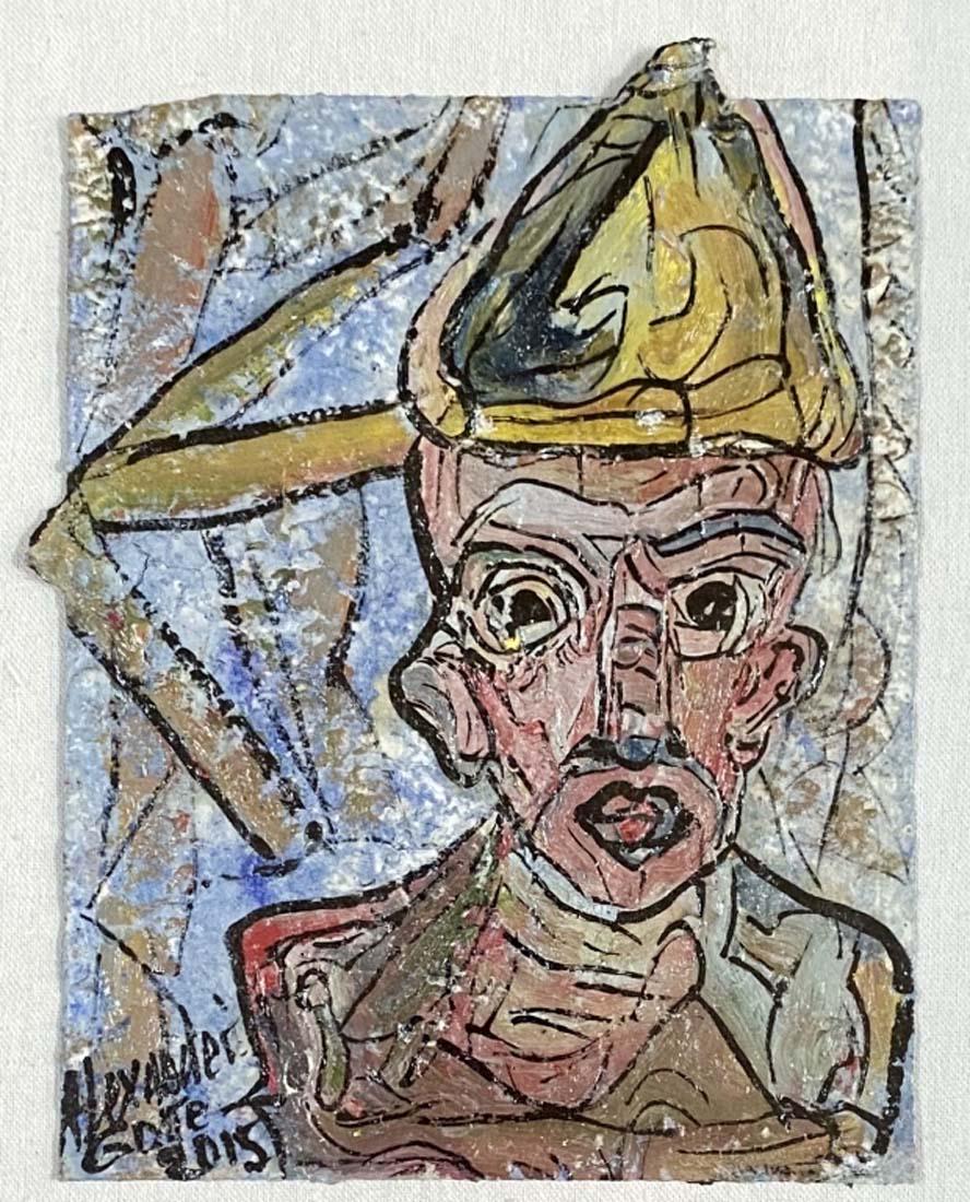 ALEXANDER GORE ABSTRACT OIL ON PAPER V$1,000: MINT CONDITION 15"WX19"/"in the style of" Russian Artist Alexander Gore (1958-) Abstract Expressionist Oil Painting./Private collection, Liveauctioneers policy requires to state "in the style of", no 